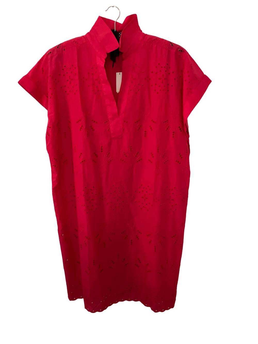 Talbots Hot Pink Eyelet Short-Sleeve Shift